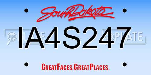 IA4S247 South Dakota License Plate