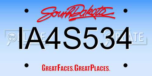 IA4S534 South Dakota License Plate
