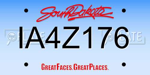 IA4Z176 South Dakota License Plate