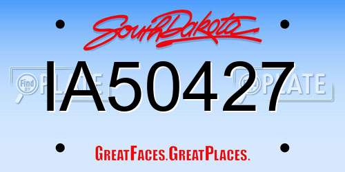 IA50427 South Dakota License Plate