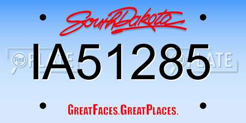 IA51285 South Dakota License Plate