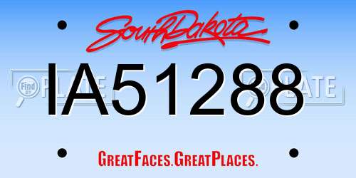 IA51288 South Dakota License Plate
