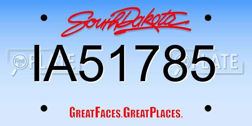 IA51785 South Dakota License Plate