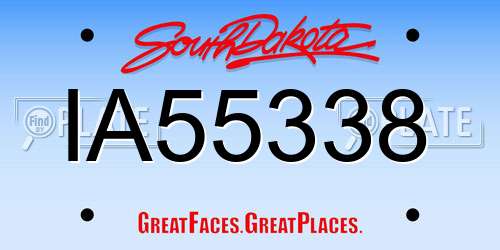 IA55338 South Dakota License Plate