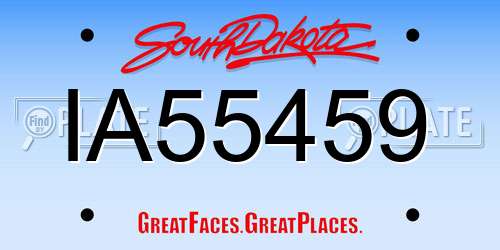 IA55459 South Dakota License Plate