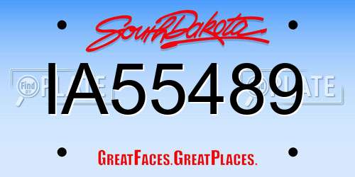 IA55489 South Dakota License Plate