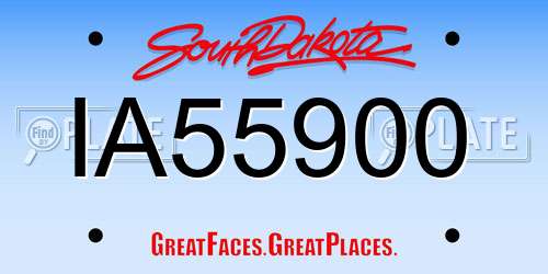 IA55900 South Dakota License Plate
