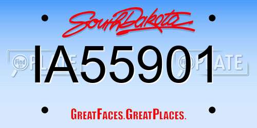 IA55901 South Dakota License Plate