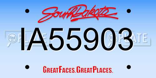 IA55903 South Dakota License Plate
