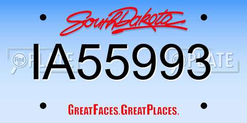 IA55993 South Dakota License Plate