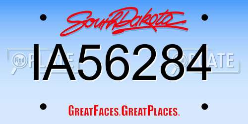 IA56284 South Dakota License Plate