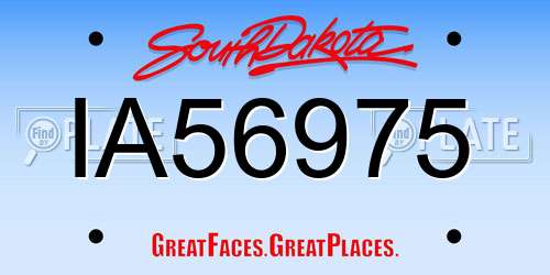 IA56975 South Dakota License Plate