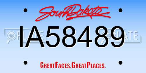 IA58489 South Dakota License Plate