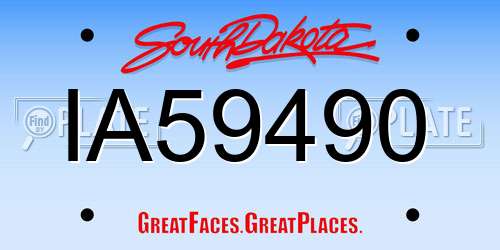 IA59490 South Dakota License Plate