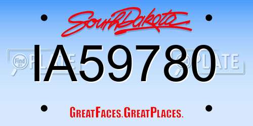 IA59780 South Dakota License Plate