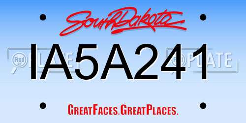 IA5A241 South Dakota License Plate
