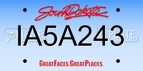IA5A243 South Dakota License Plate