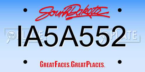 IA5A552 South Dakota License Plate