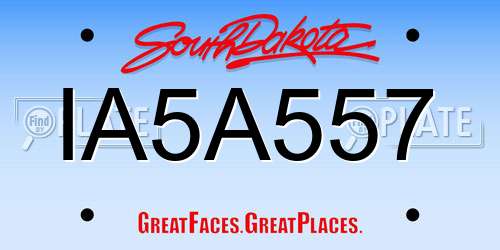 IA5A557 South Dakota License Plate