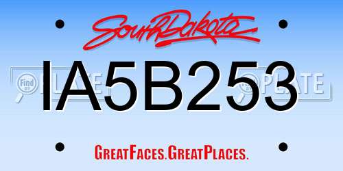 IA5B253 South Dakota License Plate