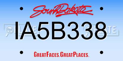 IA5B338 South Dakota License Plate