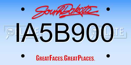 IA5B900 South Dakota License Plate