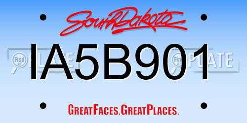 IA5B901 South Dakota License Plate