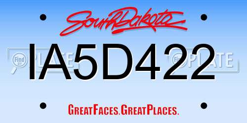 IA5D422 South Dakota License Plate