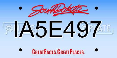 IA5E497 South Dakota License Plate