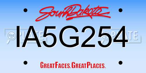 IA5G254 South Dakota License Plate