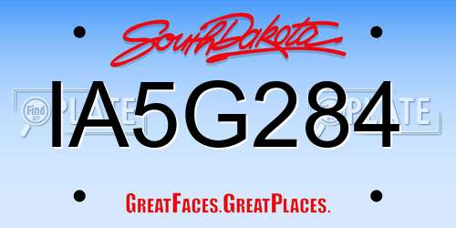 IA5G284 South Dakota License Plate