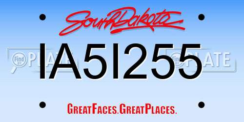 IA5I255 South Dakota License Plate