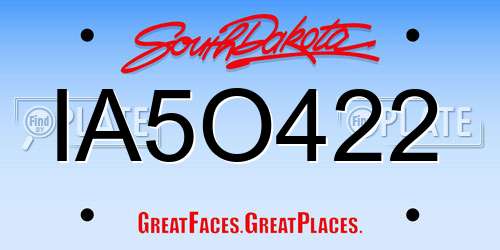 IA5O422 South Dakota License Plate