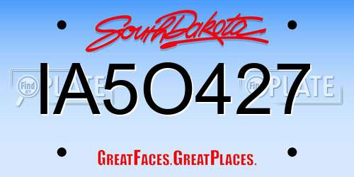 IA5O427 South Dakota License Plate