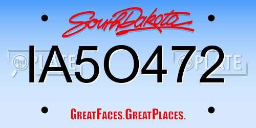 IA5O472 South Dakota License Plate