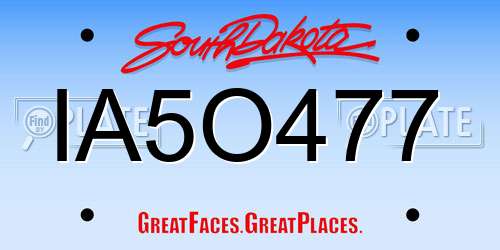 IA5O477 South Dakota License Plate