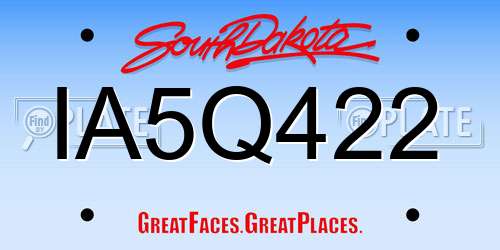 IA5Q422 South Dakota License Plate