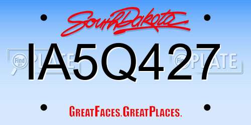 IA5Q427 South Dakota License Plate