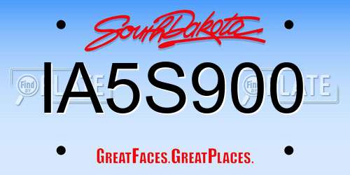 IA5S900 South Dakota License Plate