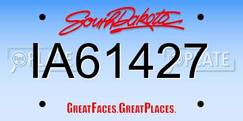 IA61427 South Dakota License Plate