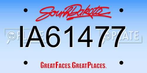 IA61477 South Dakota License Plate