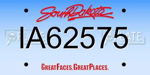 IA62575 South Dakota License Plate