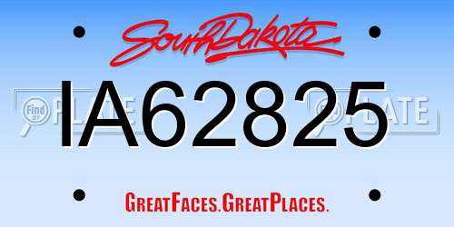 IA62825 South Dakota License Plate