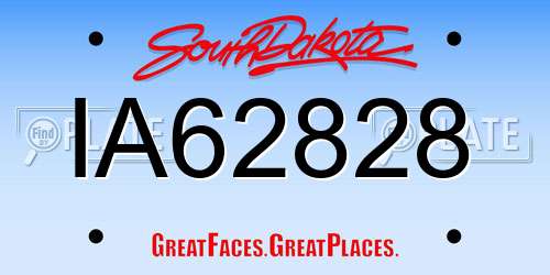 IA62828 South Dakota License Plate
