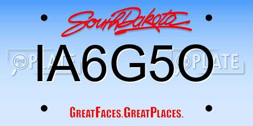 IA6G5O South Dakota License Plate
