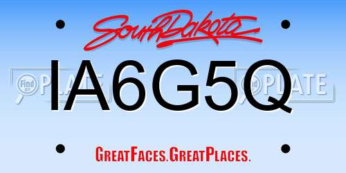 IA6G5Q South Dakota License Plate
