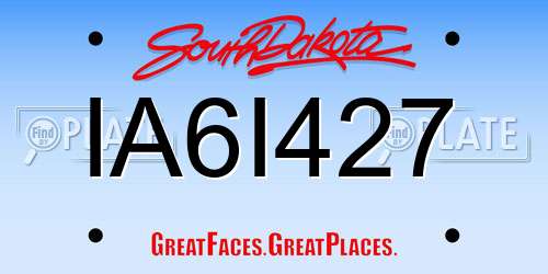 IA6I427 South Dakota License Plate