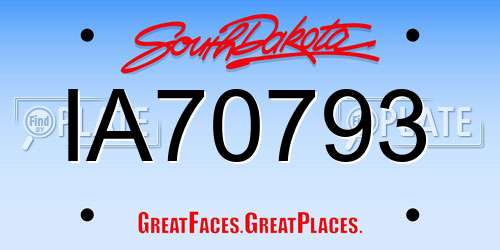 IA70793 South Dakota License Plate