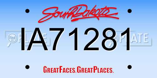 IA71281 South Dakota License Plate