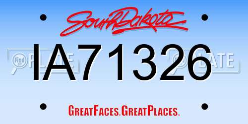 IA71326 South Dakota License Plate